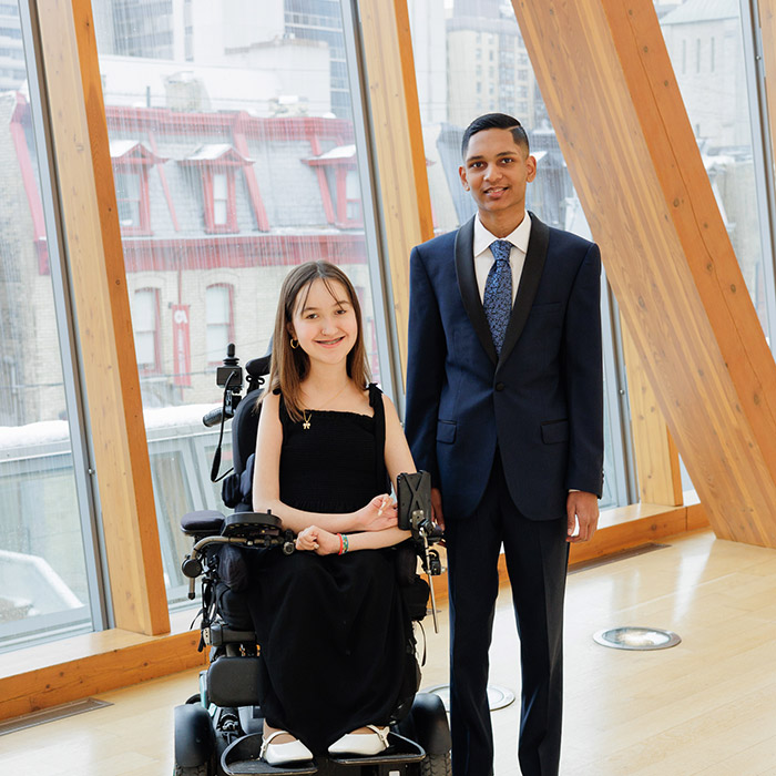 The ambassadors side by side in formal dress.